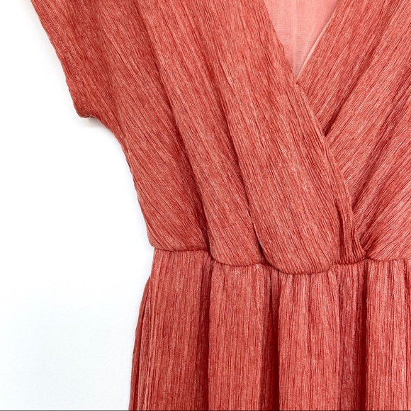 BACIO Surplice Neck Pleated Wrap Side Slits Maxi Dress. Size S. - Picture 4 of 13